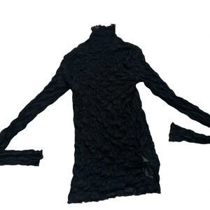 Sheer black turtleneck